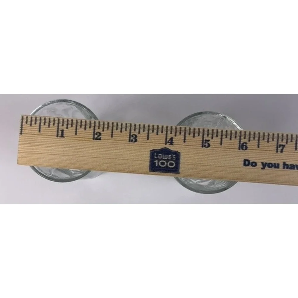 Set of 2 Clear‎ Faceted Highball Tumblers Heavy Base Pressed Glass